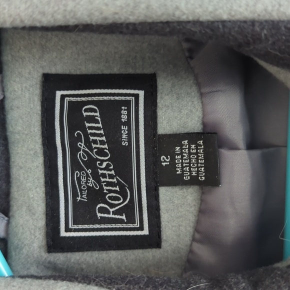 ✨ Rothschild Girls' Gray Princess Coat - Size 12 ✨ - Picture 3 of 3